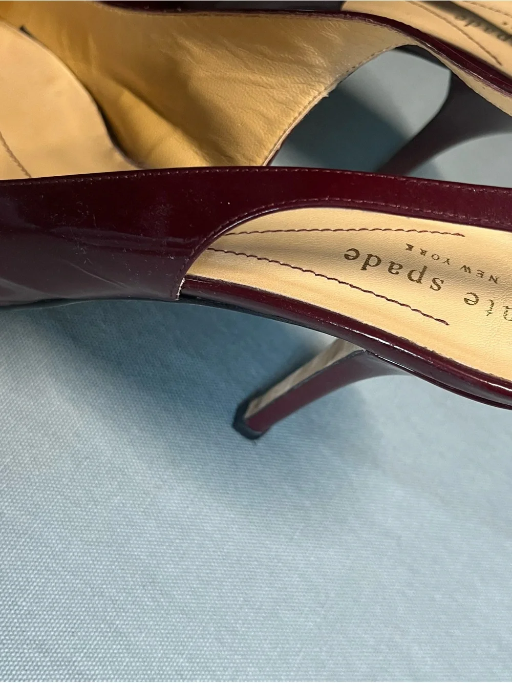 Kate Spade New York Women’s ruby red Burgundy Patent Slingback Pumps